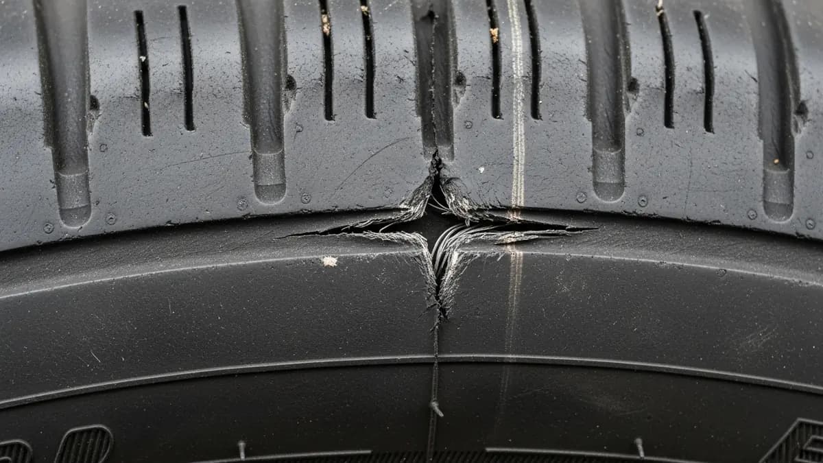 Pneu rasgado na lateral é perigoso
