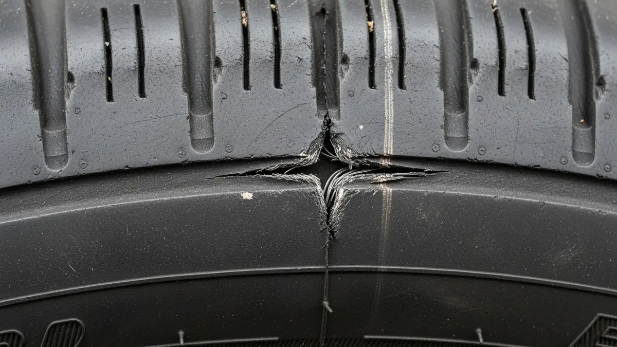 Pneu rasgado na lateral é perigoso