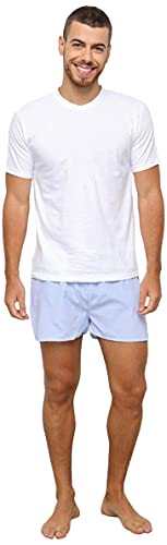 Duomo Pijama Conjunto de Camiseta e Shorts, Masculino, Branco