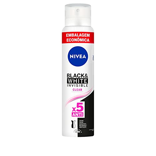 NIVEA Desodorante Antitranspirante Aerossol Invisible Black & White Clear