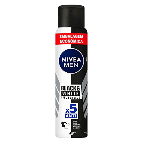 NIVEA MEN Desodorante Antitranspirante Aerossol Invisible Black & White