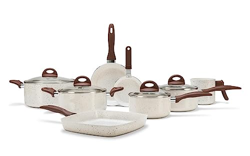 Brinox, Conjunto Panelas, 8Pcs Ceramic Life Smart Plus, Vanilla