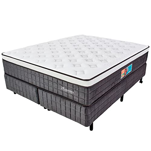 Cama Box King Premium Mola Ensacada com Espuma D33 e Viscoelástica Nasa - Bf Colchões