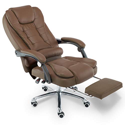 Lenharo Cadeira para Escritório Giratória com apoio para os pés - Marrom - LMS-BY-8436-T3 - Marrom