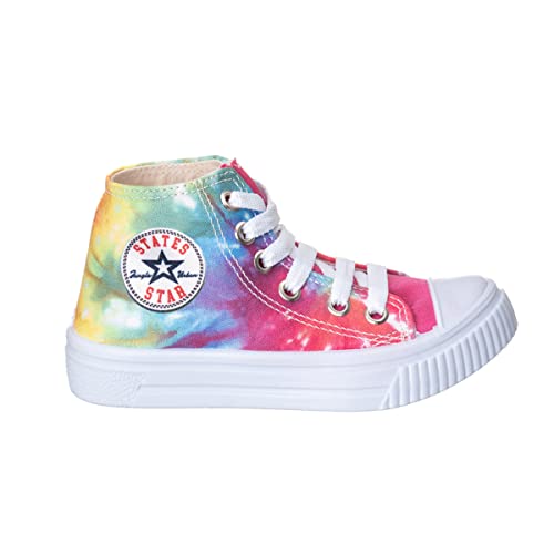 Tênis Infantil Feminino Cano Alto Colorido Tie Dye