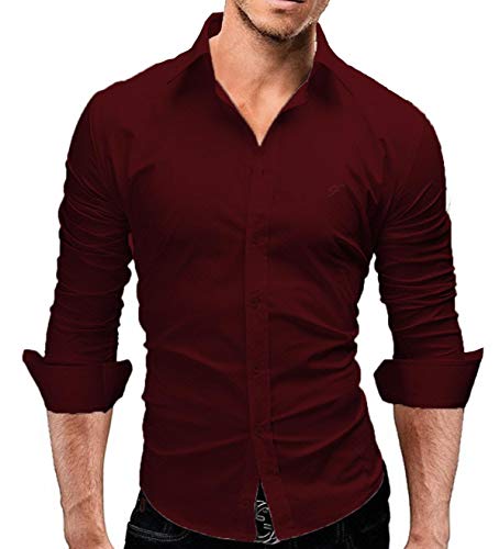 Camisa Social Manga Longa Slim Fit - 100% Algodão