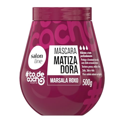 Salon Line, Máscara Matizadora, ToDeCacho, Marsala Roxo, Vegana - Cabelos Ondulados, Cacheados e Crespos, 500 g