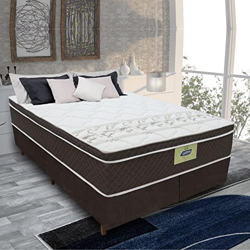 Cama Box Casal King Colchão Molas Ensacadas Euro Top Rubi Gazin