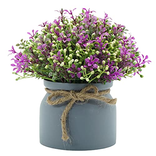 Heave Flores artificiais plantas flores artificiais bonsai mini planta em vaso para casamento, festa de casa, escritório, decoração de mesa, arranjo de lótus vermelho