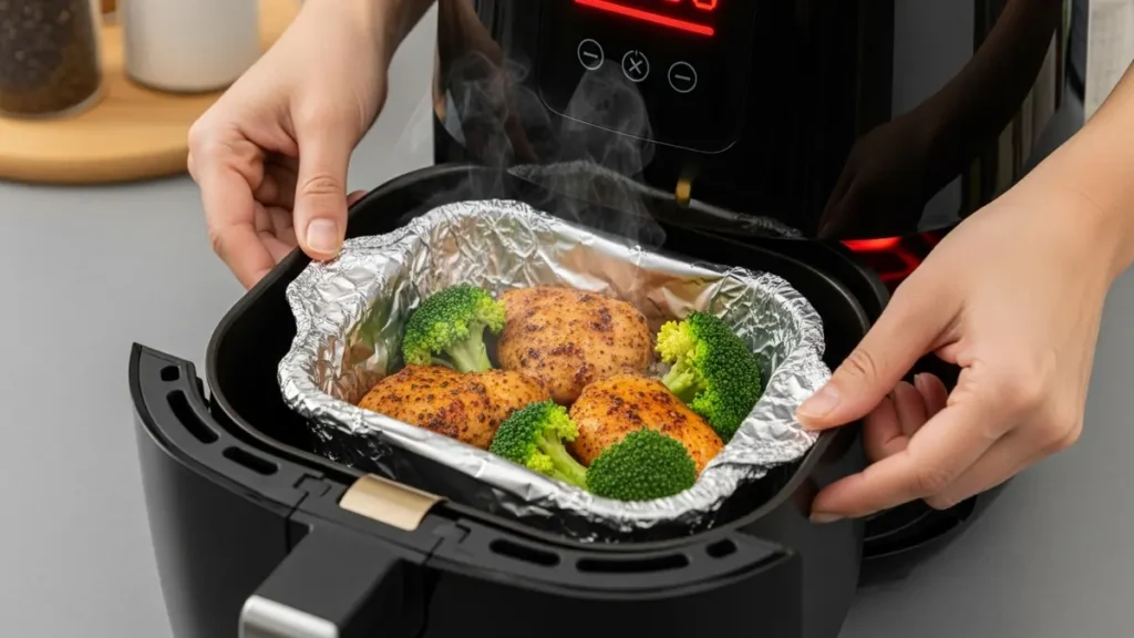 Papel alumínio na Air Fryer