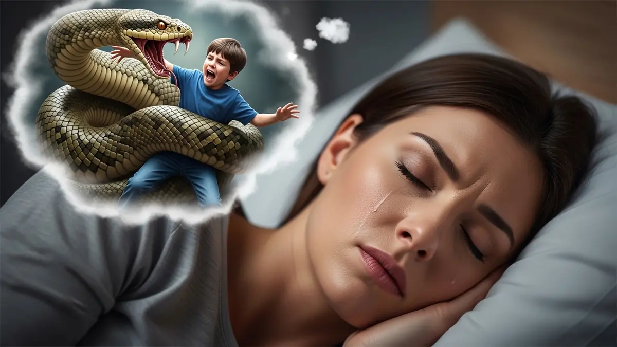 Sonhar com cobra atacando o filho
