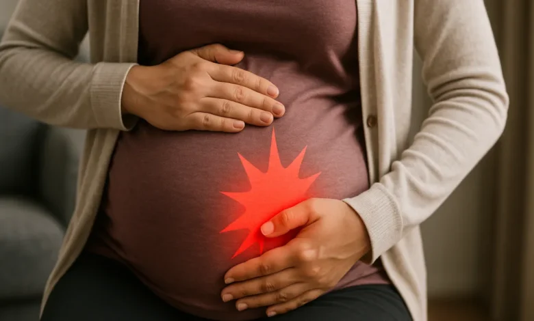 Dores fortes no pé da barriga na gravidez: o que fazer e alertas