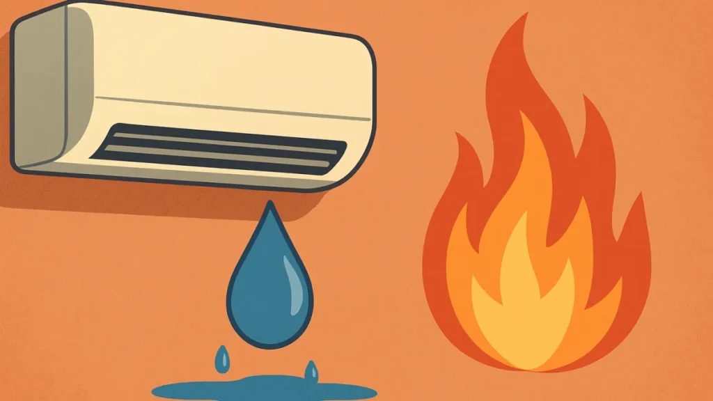 Ar condicionado vazando água pode queimar? Ar condicionado vazando água pode queimar