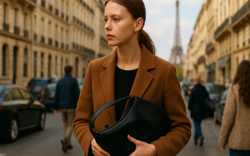 Mia Goth Desfila a Pickpocket Bag na Paris Fashion Week
