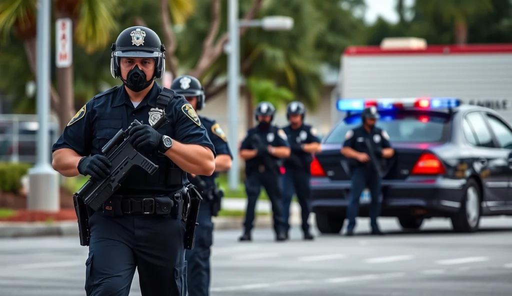 Grande operação policial na Lake Nona Middle School