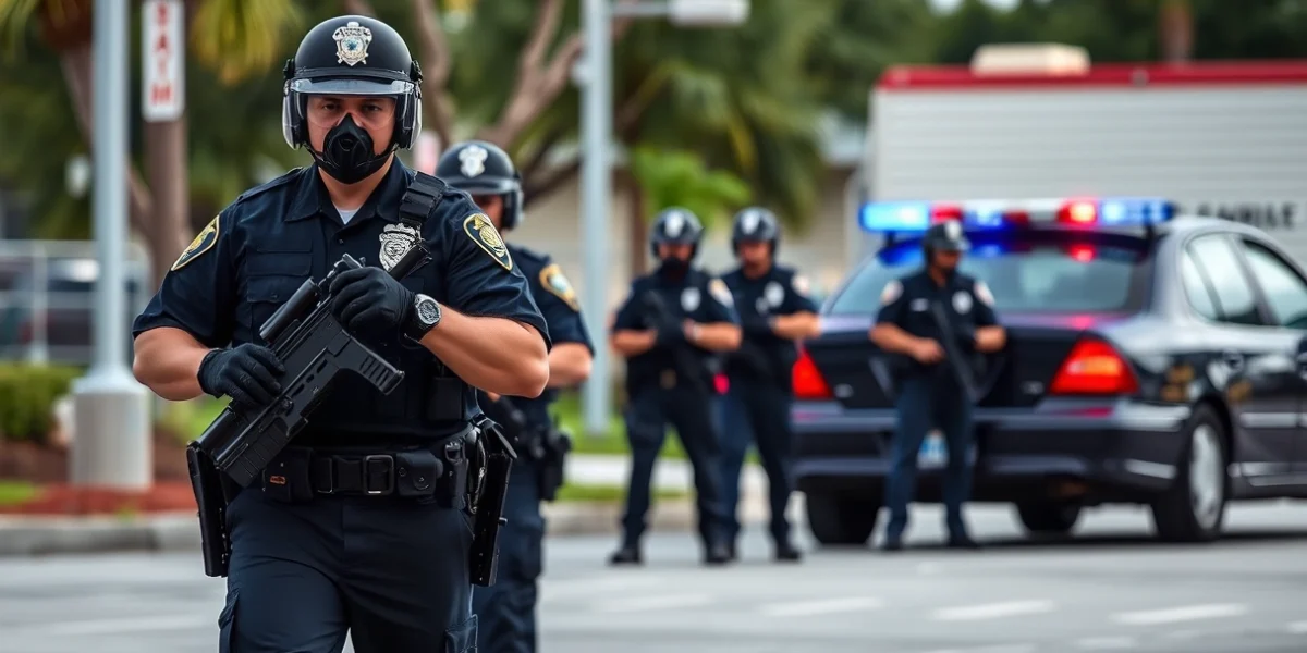Grande operação policial na Lake Nona Middle School