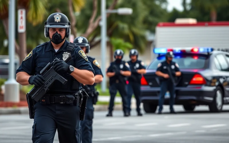 Grande operação policial na Lake Nona Middle School
