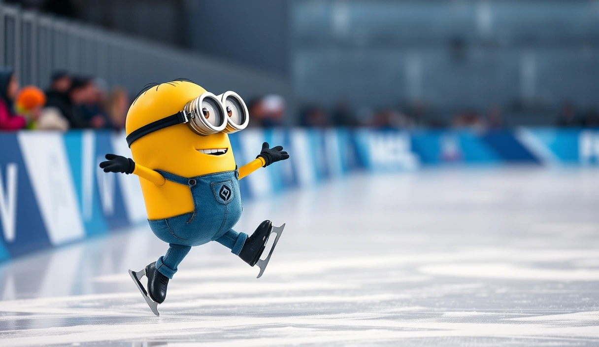 Pesadelo de patinador olímpico: música dos Minions em foco