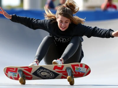 Rayssa Leal e medalhistas olímpicos no Mundial de Skate SP