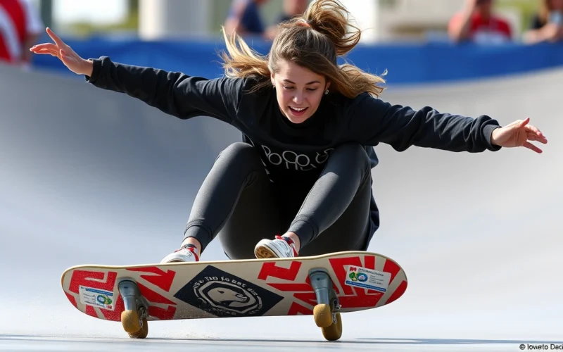 Rayssa Leal e medalhistas olímpicos no Mundial de Skate SP