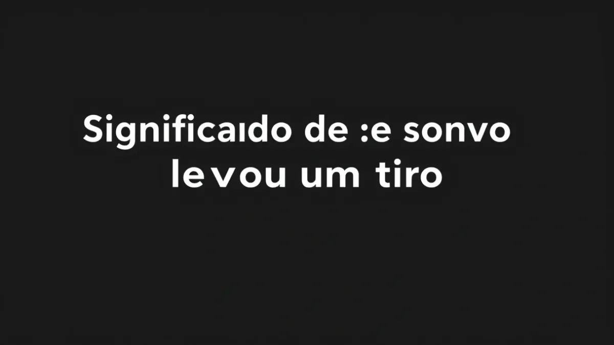 Significado de Sonhar que Levou um Tiro: Explicação